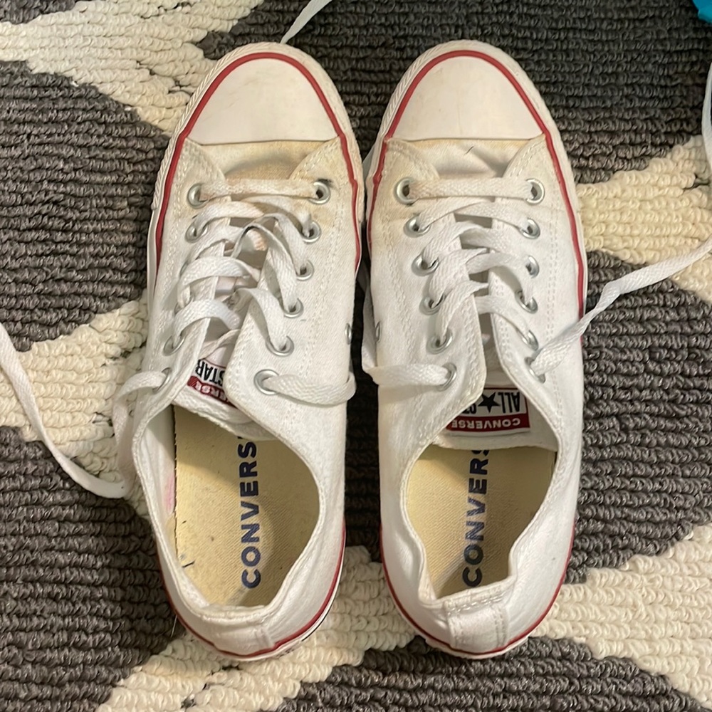 White Converse Low Top Shoes